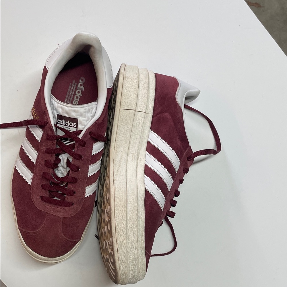 Adidas gazelle bold burgundy (Maroon and White. Us 7.5, uk 6 HQ6892